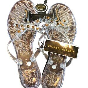 Charles Albert Clear Jelly Studded Sandals Women’s Shoe Sizes S-Large